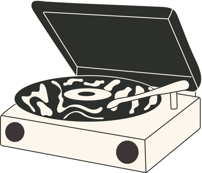Playing black vinyl plate, recording music on vintage portable record. Spinning tape in player system with needle. Stereo disk with melodies, classical songs and symphonies tracks png