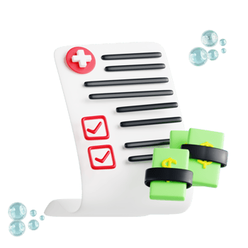 Medical bill 3d medical and healthcare icon png