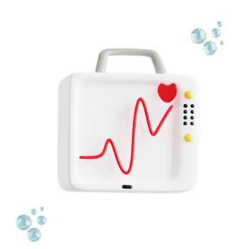 Heartbeat monitor 3d medical and healthcare icon png