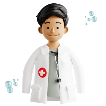 Doctor character man 3d medical and healthcare icon png