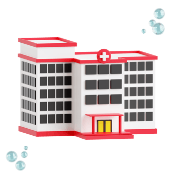 Hospital building 3d medical and healthcare icon png