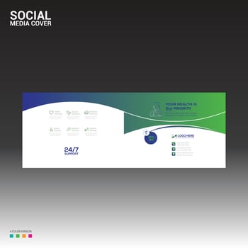 social media cover banner for health and any use vector