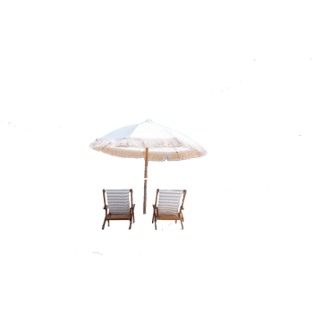 zeimage Beautiful beach banner White sand chairs and umbrella png