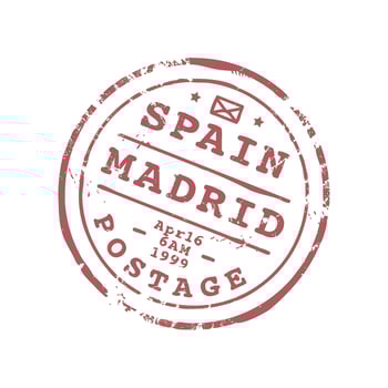 Spain Madrid postage passport visa travel stamp vector