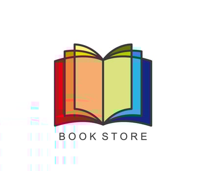 Book shop icon, library store or bookstore symbol vector