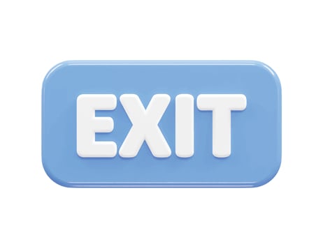 Close icon exit 3d rendering vector illustration