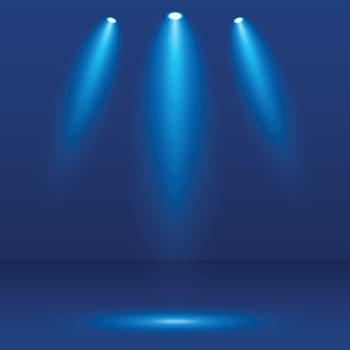 Spotlight Effects Stage On Blue Background vector