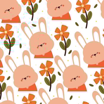 seamless pattern cartoon bunny. cute animal wallpaper for textile, gift wrap paper vector