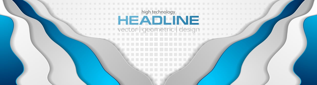 Abstract blue grey corporate wavy banner design vector