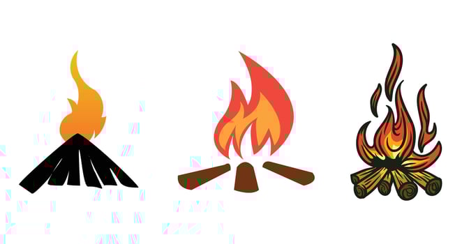 3 campfire vector art designs