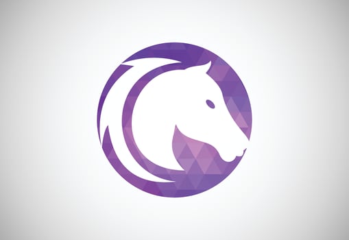 Low Poly and Creative Horse head logo design vector design template