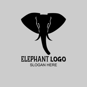 elephant head logo, for your company logo, brand or other, in gray background.vector illustration vector