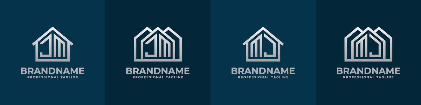 Letter JM and MJ Home Logo Set. Suitable for any business related to house, real estate, construction, interior with JM or MJ initials. vector