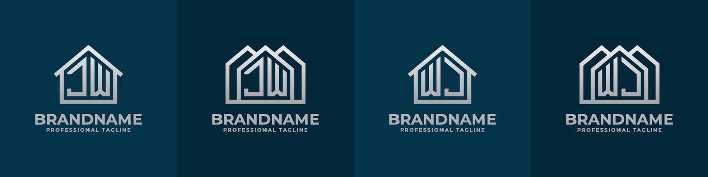Letter JW and WJ Home Logo Set. Suitable for any business related to house, real estate, construction, interior with JW or WJ initials. vector