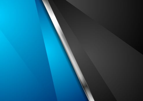 Contrast blue and black background with metallic stripe vector