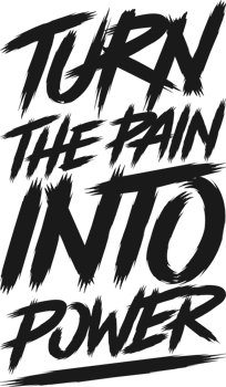 Turn The Pain Into Power, Motivational Typography Quote Design. png