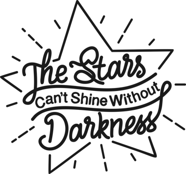 The Stars Can't Shine Without Darkness, Motivational Typography Quote Design. png