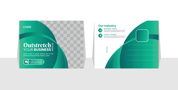 Corporate postcard design template. amazing and modern postcard design. stylish corporate postcard design vector