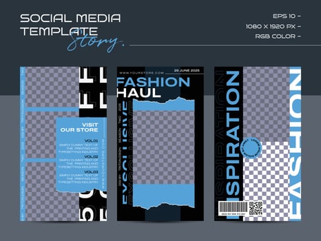 Modern fashion design for social media story template vector