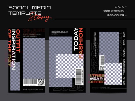 Modern fashion design for social media story template vector