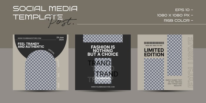 Minimalist fashion design for social media post template vector