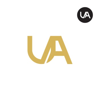 Letter UA Monogram Logo Design vector