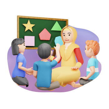 Preschool Teacher Teaching Kids, 3D Character Illustration png