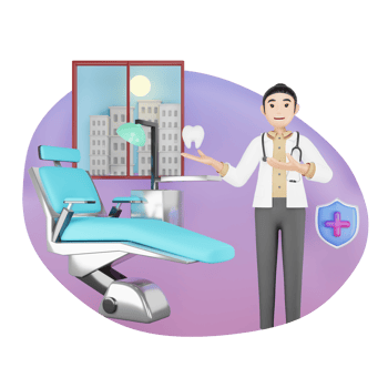 Dentist At Dental Clinic 3D Character Illustration png
