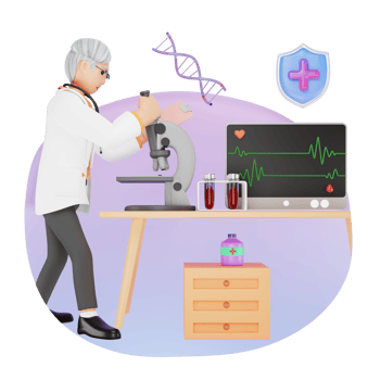 Doctor Checking Blood Sample 3D Character Illustration png