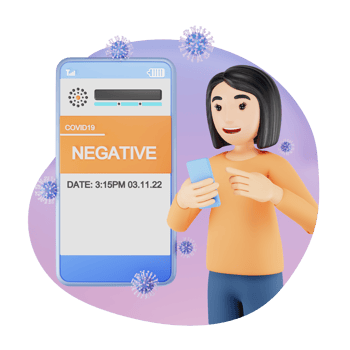 Covid Negative 3D Character Illustration png