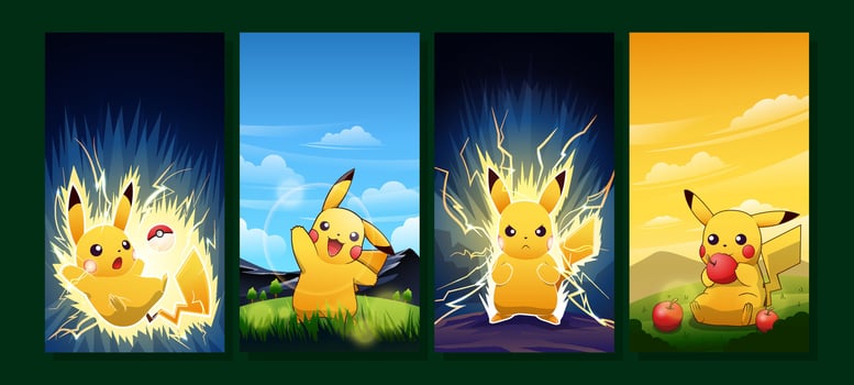 Cute Yellow Mouse Social Media Story vector