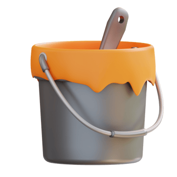 3d illustration of paint can and paint brush png