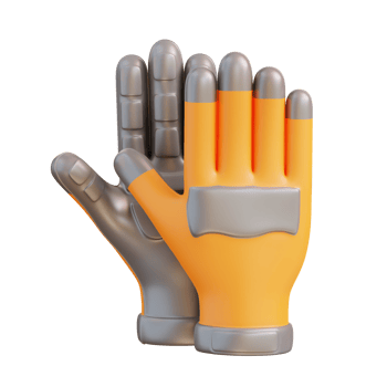 3d illustration of safety gloves png