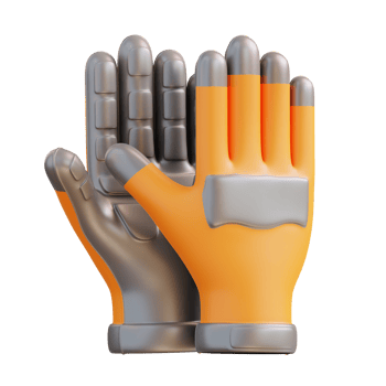 3d illustration of safety gloves png