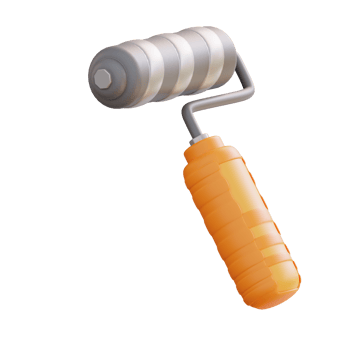 3d illustration paint roll png