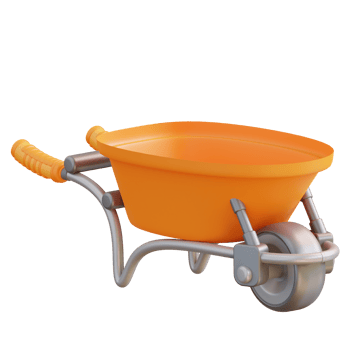 3d illustration wheel barrow png