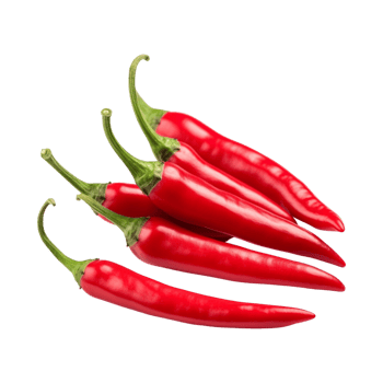 Red chili peppers are isolated on transparent background. clipping path. png