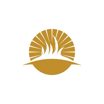 Grass with Sun Vector illustration Icon Logo Template