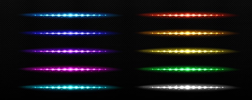 Realistic set of rainbow LED stripes vector