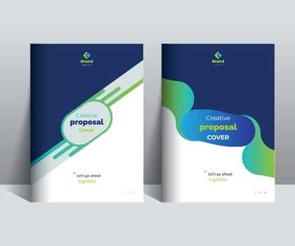 Creative Business Proposal Cover Design Template adept for multipurpose projects vector