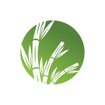Bamboo with green leaf logo ilustration vector template