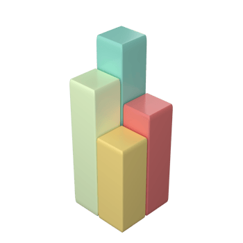 Bar chart on isolated background .3d investment graph,Business economic and money investment concept, infographic concept png