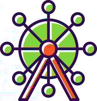 Ferris wheel Vector Icon Design