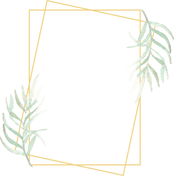 Gold Frame With Tropical Watercolor Leaves png