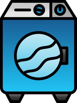 Washing machine Vector Icon Design