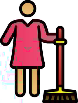 Charwoman Vector Icon Design