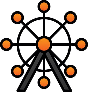Ferris wheel Vector Icon Design