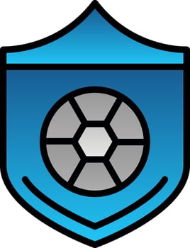 Soccer ball on a shield Vector Icon Design