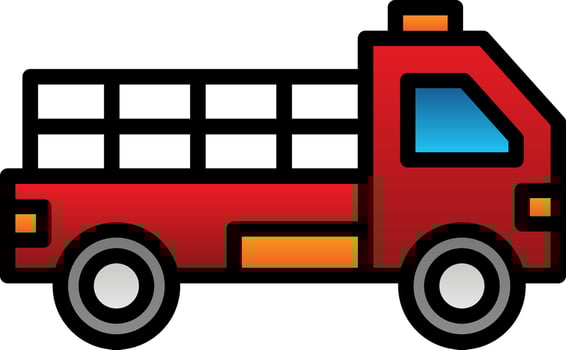 Pickup truck Vector Icon Design