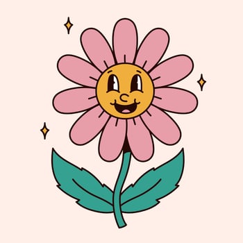 Flower vector character groovy